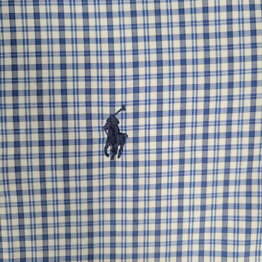 Ralph Lauren Button Down Shirt Mens XXL Blue White Gingham Short Sleeve Check - Picture 3 of 13